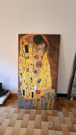 Quadro decorativo stile Klimt “Il Bacio” 145×75