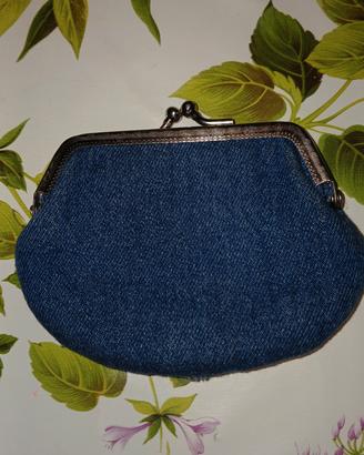 portamonete in jeans vintage usato