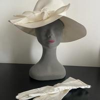 Cappello e Guanti bianchi Cerimonia vintage 60