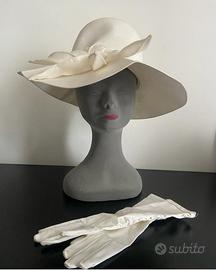 Cappello e Guanti bianchi Cerimonia vintage 60