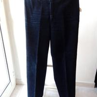Pantalone velluto a coste larghe blù scuro tg.44