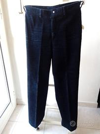 Pantalone velluto a coste larghe blù scuro tg.44