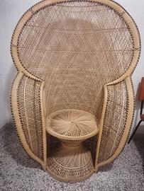 Sedia "President" in rattan/vimini