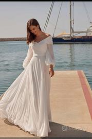  Abito da sposa elegante in chiffon – Taglia 40
