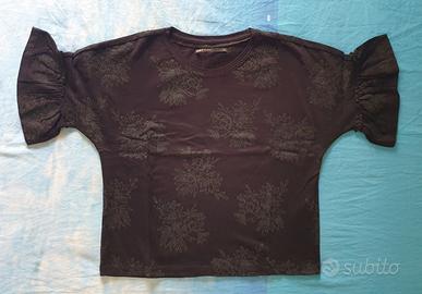Originale T-shirt donna Only Nera con ricami a fio