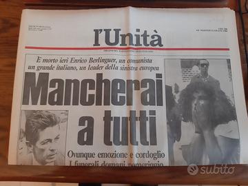 L'Unità 12 giugno 1984 morte E Berlinguer