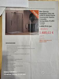 Nuovo Box Doccia Angolare Velo cm 120×70 H 200