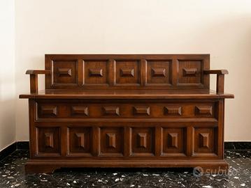 cassapanca-panca con contenitore in legno