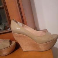 Scarpe con zeppa in legno Lella Baldi