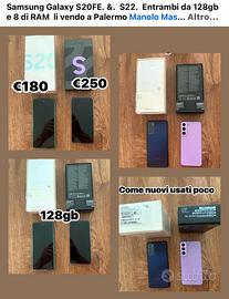 Samsung informat S22 e S20 FE  128/8 ram