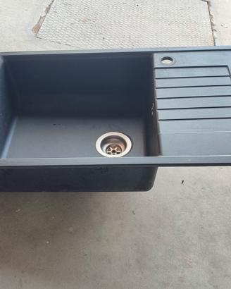 Lavello in fragranite antracite per base da 60