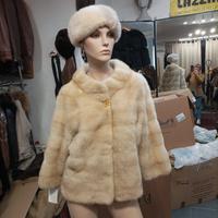 Giacchino in Visone Orizzontale Crema