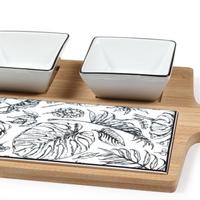 🥂Set Aperitivo “Tropical” in Bamboo e porcellana