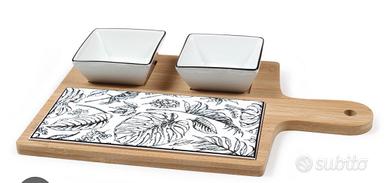 🥂Set Aperitivo “Tropical” in Bamboo e porcellana