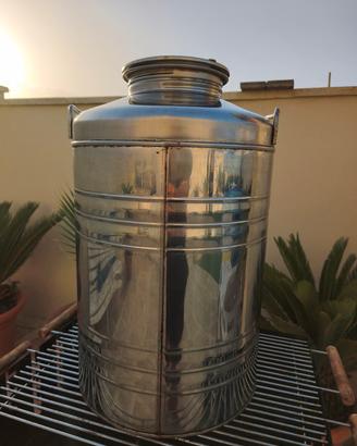 Contenitore fusto 50 litri acciaio inox 18/10