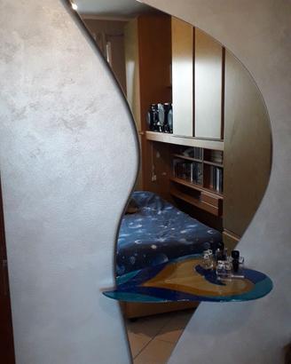 Specchiera con mensola vetro Murano