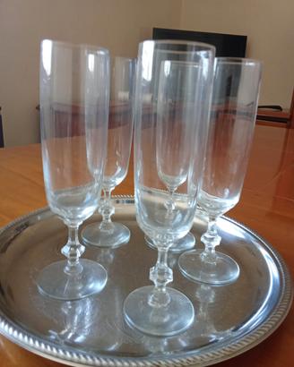 Set 5 Bicchieri Calici Flute Vintage Annii 80