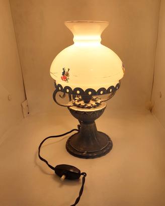 lampada da tavolo  anni 60 in ferro battuto 