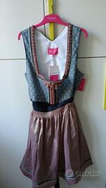 Dirndl Krüger Madl rosa antico/blu tg 46