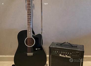 Chitarra acustica più amplificatore con custodia