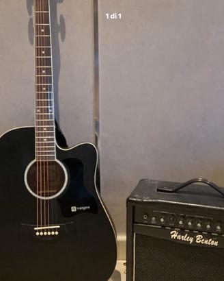 Chitarra acustica più amplificatore con custodia