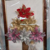 Quadro con stelle di natale artificiali