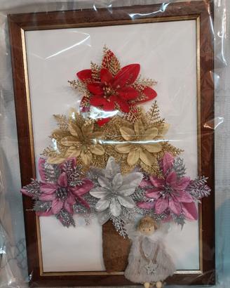 Quadro con stelle di natale artificiali