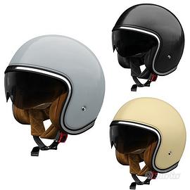 CASCO JET VINTAGE MOTO CUSTOM AURA VISIERA PARASOL