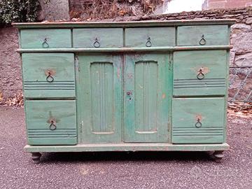 Credenza rustica 8 cassetti metà XIX secolo