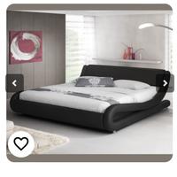 Letto similpelle nero Gihome