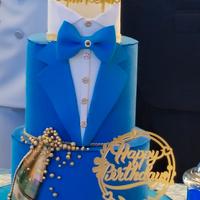 torta scenografica giacca  da uomo con papillon 