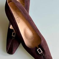Scarpe eleganti scamosciate marroni con tacco