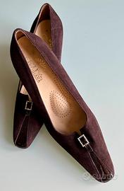 Scarpe eleganti scamosciate marroni con tacco