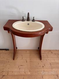 Mobile Lavabo Vintage Sospeso in Legno Massello (S