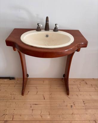 Mobile Lavabo Vintage Sospeso in Legno Massello (S