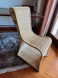 Poltrona sedia in rattan midollino Seychelles