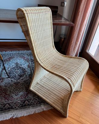 Poltrona sedia in rattan midollino Seychelles