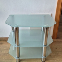Mobiletto in vetro con 3 ripiani