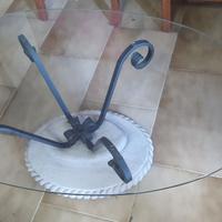 Tavolino in cristallo ovale da soggiorno