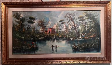 Paesaggio olio su tela anno 1960