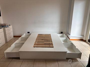 Letto Ikea NORDLI bianco 140x200 + materasso