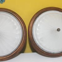 Lampadario plafoniera con cornice in legno