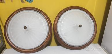 Lampadario plafoniera con cornice in legno