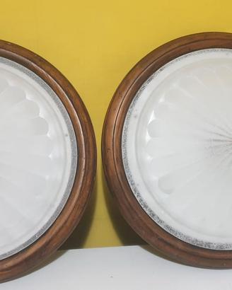 Lampadario plafoniera con cornice in legno