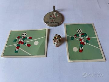 Pin spilla Mascotte Ciao Mondiali 90 e medaglione
