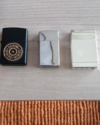 3 Accendini 2 zippo e uno tipo dupond 
