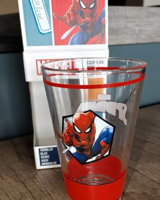 Bicchiere bibita Marvel Spider-Man nuovo scatola