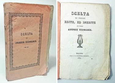 SCELTA DI POESIE EDITE VARI AUTORI TIROLESI 1830