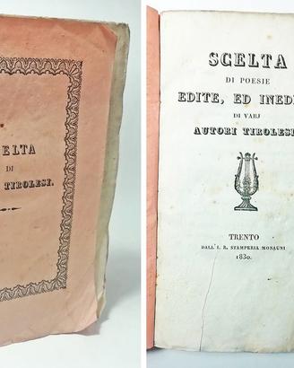 SCELTA DI POESIE EDITE VARI AUTORI TIROLESI 1830