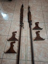 Bastoni completi di anelli e supporti, per tende